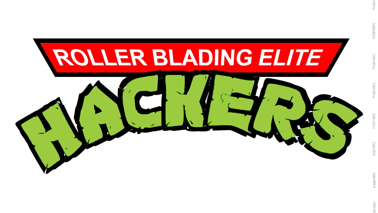 Teenage Mutant Ninja Turtles logo design with 'Roller Blading Elite HACKERS' instead.)