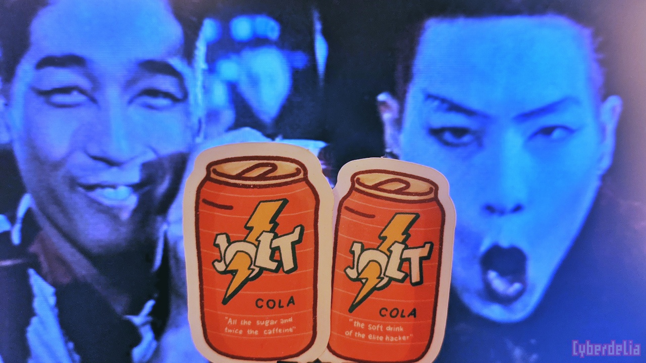 Stickers of illustrated Jolt Cola cans as seen in Hackers on the Razor and Blade show. "The soft drink of the elite hacker". Stickers by evildaemond.